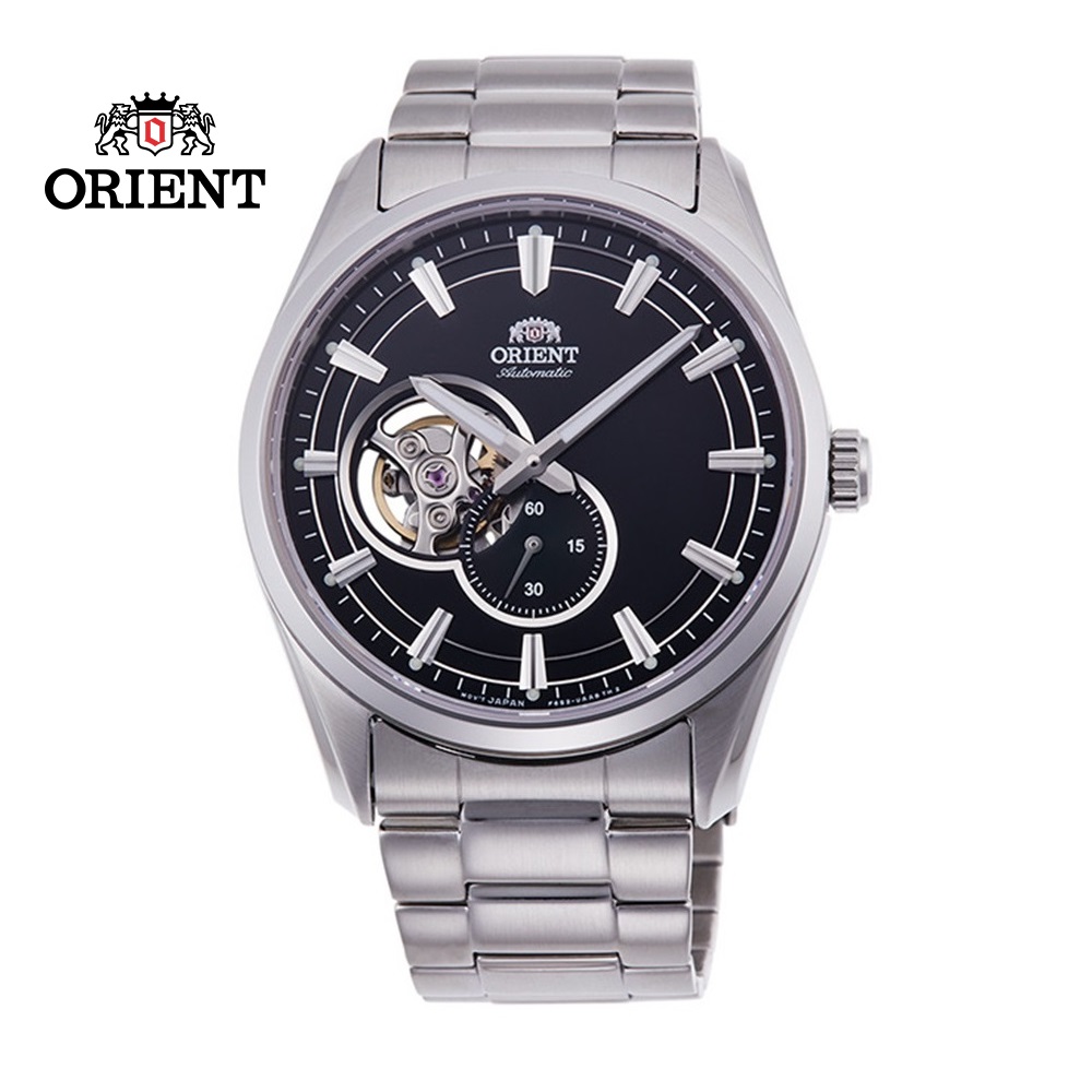 ORIENT 東方 錶 SEMI-SKELETON系列 藍寶石鏤空機械錶 鋼帶款 黑色-40.8mm RA-AR0002B