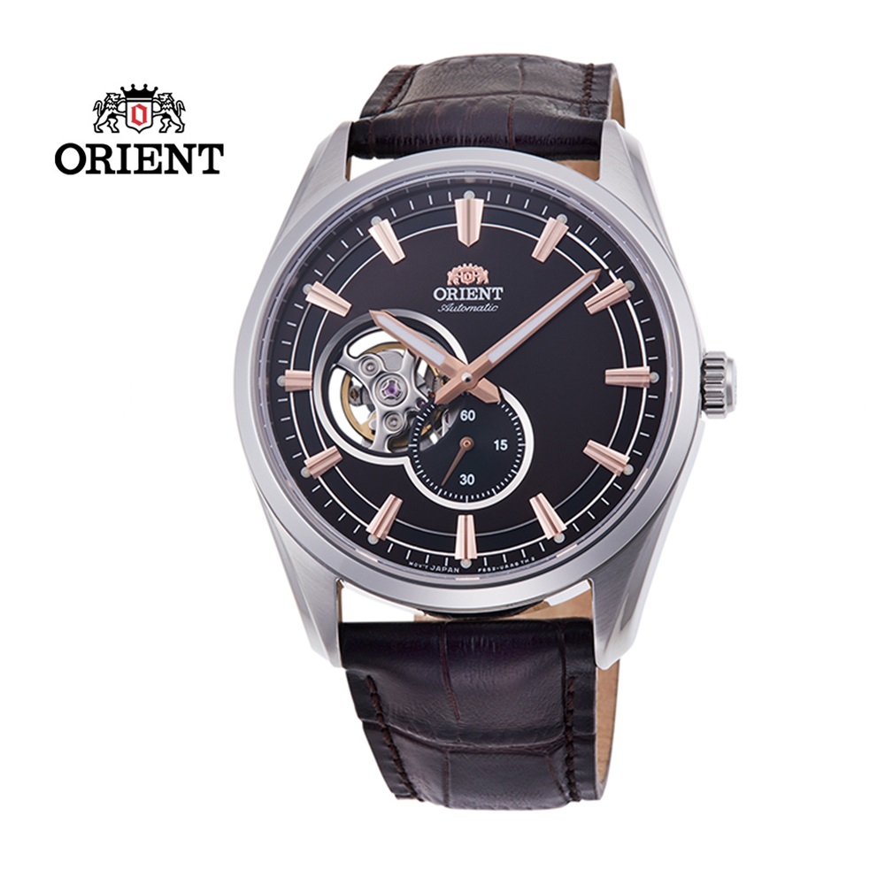 ORIENT 東方錶 SEMI-SKELETON系列 藍寶石鏤空機械錶 皮帶款 咖啡色-40.8mm RA-AR0005Y