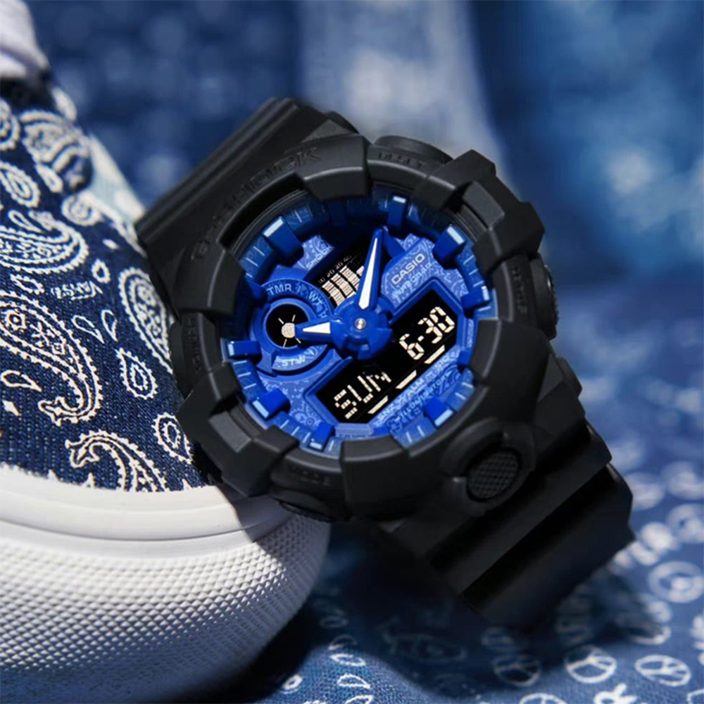 CASIO 卡西歐G-SHOCK 青花瓷系列雙顯手錶GA-700BWP-2A - PChome 24h購物
