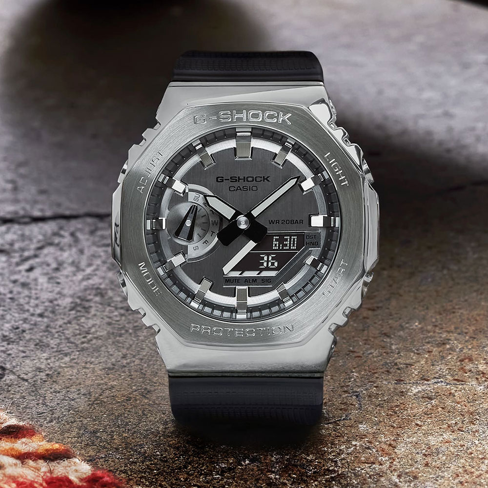CASIO 卡西歐 G-SHOCK 八角雙顯電子錶 GM-2100-1A