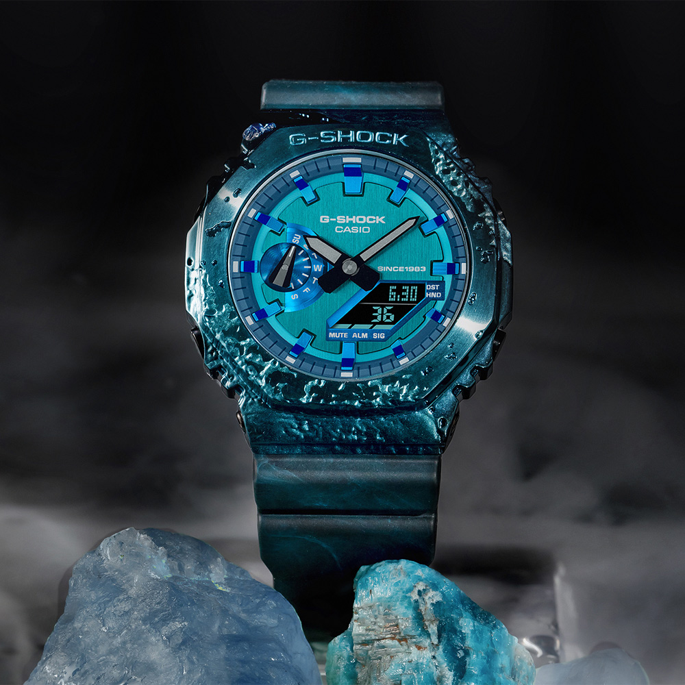 CASIO 卡西歐 G-SHOCK 40 週年探險家之石系列 雙顯手錶 GM-2140GEM-2A