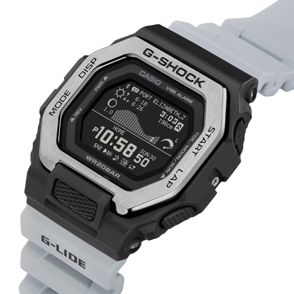 CASIO 卡西歐】G-SHOCK G-LIDE系列經典設計衝浪者潮汐電子錶_黑X灰GBX