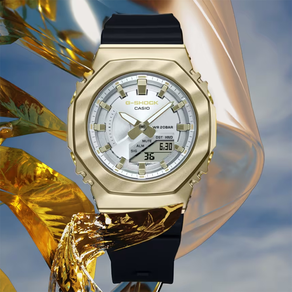 CASIO 卡西歐 G-SHOCK 八角香檳金系列雙顯手錶(GM-S2100BC-1A)