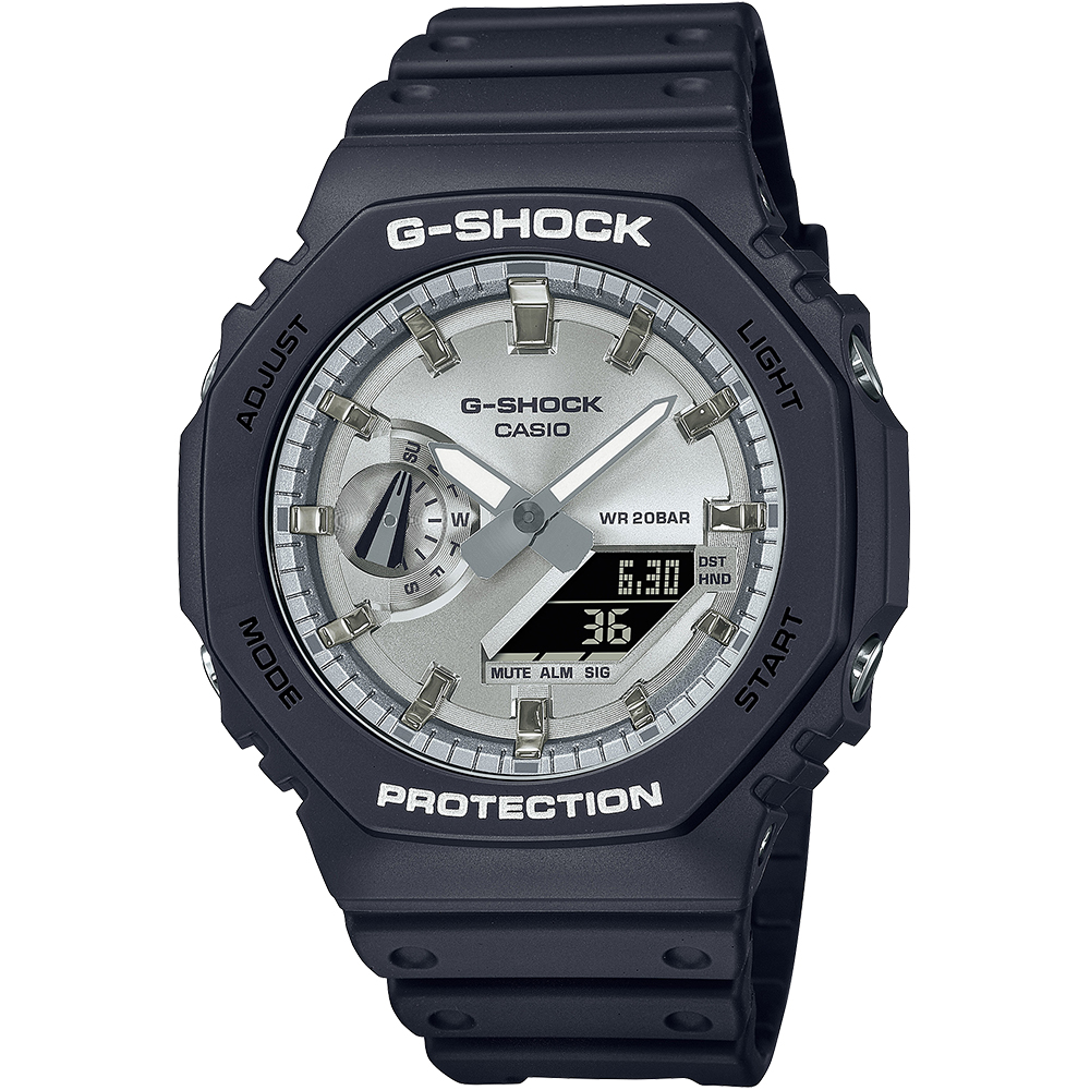 CASIO G-SHOCK 閃耀金屬系列農家橡樹計時錶/銀/GA-2100SB-1A