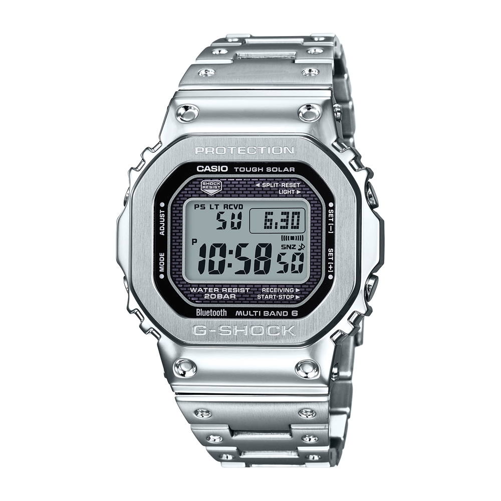CASIO 卡西歐】G-SHOCK電波藍牙電子錶GMW-B5000D-1(銀) - PChome 24h購物