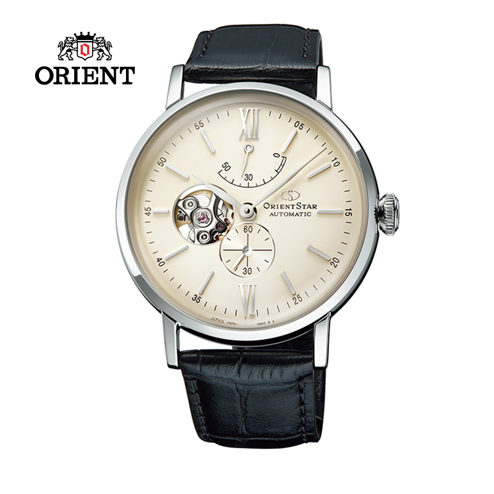 ORIENT 東方 STAR 之星 OPEN HEART系列 鏤空機械錶 皮帶款 RE-AV0002S 白色 - 40.0mm
