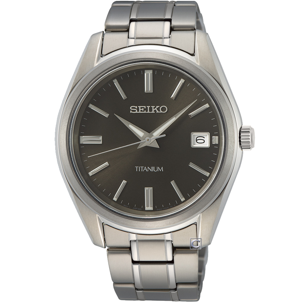 SEIKO 精工 經典簡約鈦金屬時尚男錶(6N52-00B0D) SUR375P1