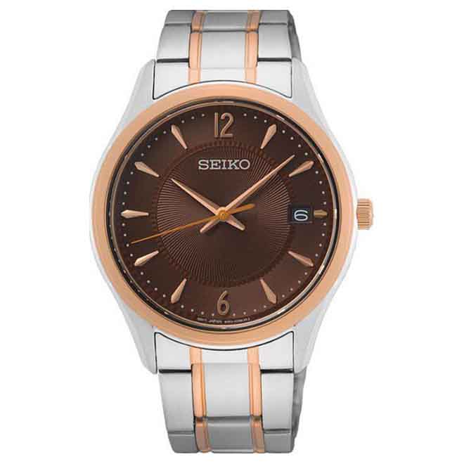 SEIKO 精工 CS系列 SUR470P1 藍寶石鏡面 日期 鋼錶帶男錶 39mm 銀/咖啡 6N52-00D0B