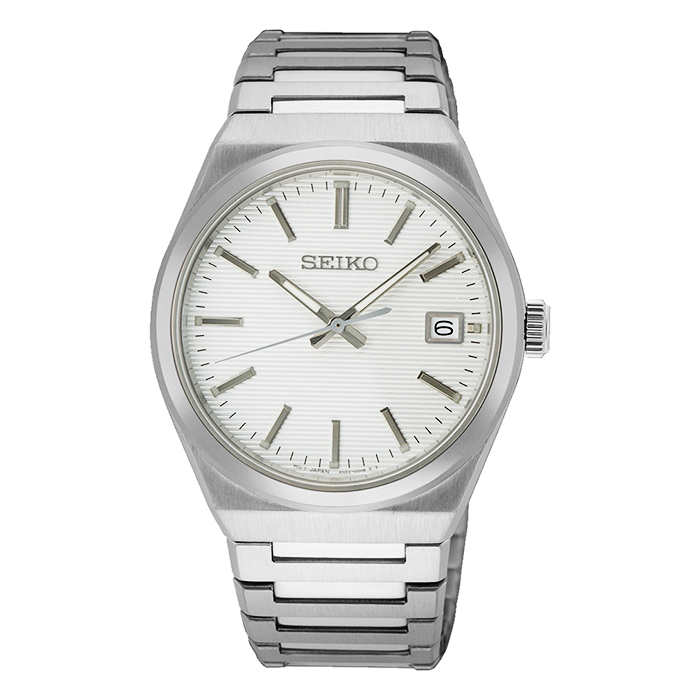 SEIKO 精工 SUR553P1 藍寶石鏡面 日期 鋼錶帶男錶 6N52-00H0S 白/銀 39mm