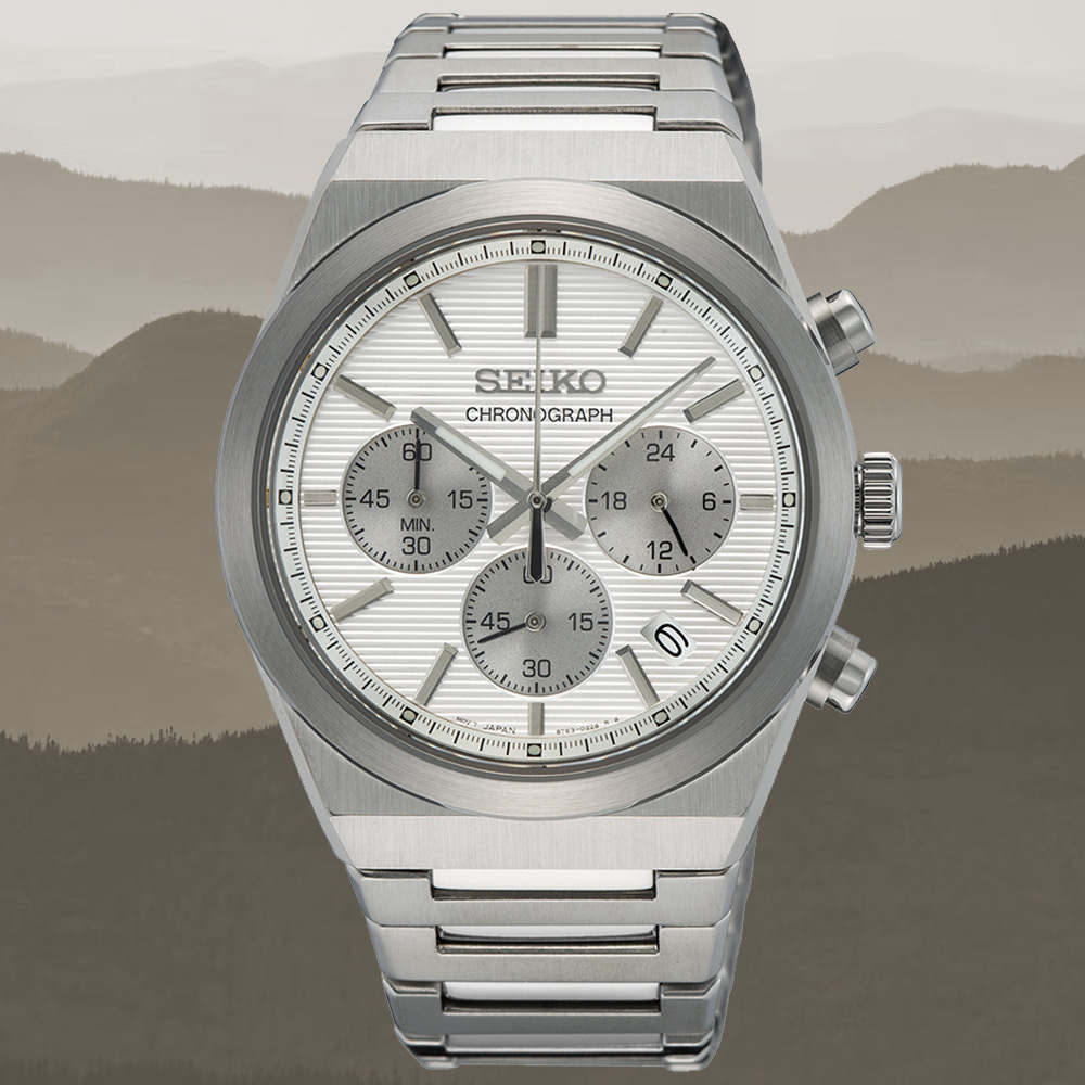 SEIKO 精工 CS 三眼計時腕錶 錶 手錶 送禮 (8T63-02F0S/SSB451P1)