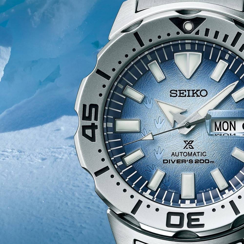 SEIKO 精工 愛海洋 企鵝腳印 機械腕錶 錶 週年慶 雙11 (SRPG57K1/4R36-11C0H)