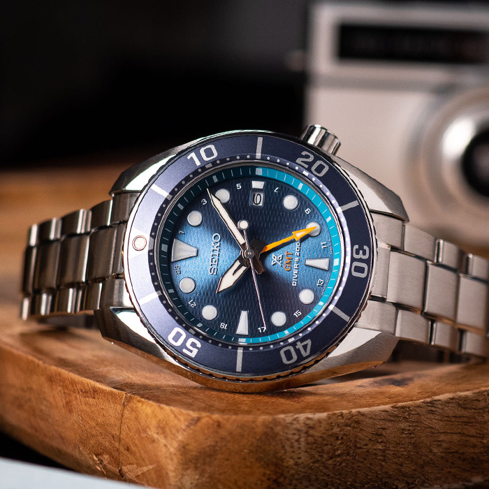 SEIKO 精工 Prospex SFK001J1 Sumo太陽能 GMT 藍寶石鏡面 潛水男錶 5K65-0AA0B 藍 45mm