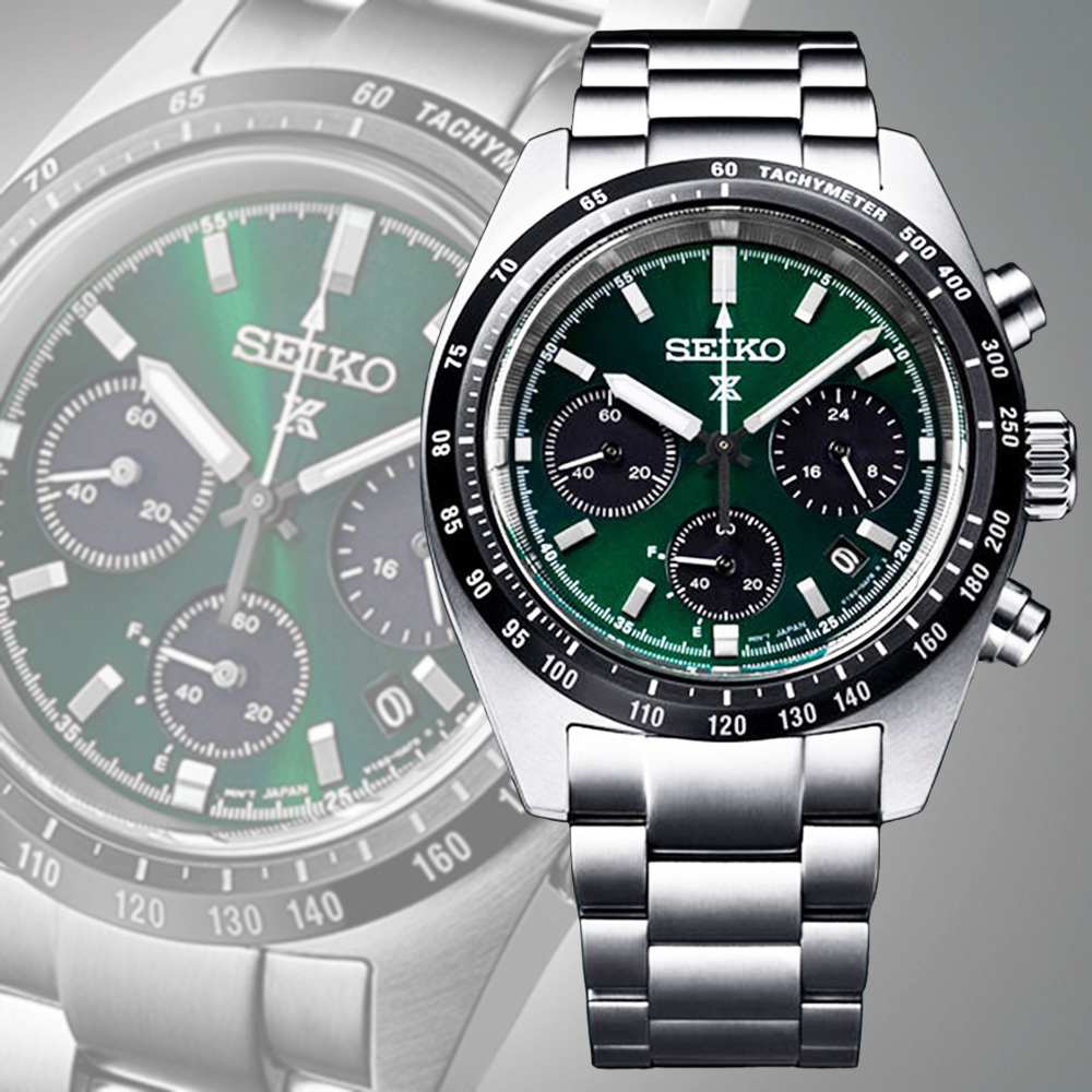 SEIKO 精工 PROSPEX SpeedTimer太陽能三眼計時腕錶-綠39mm SSC933P1/V192-0AF0G_SK028 送禮 禮物 推薦