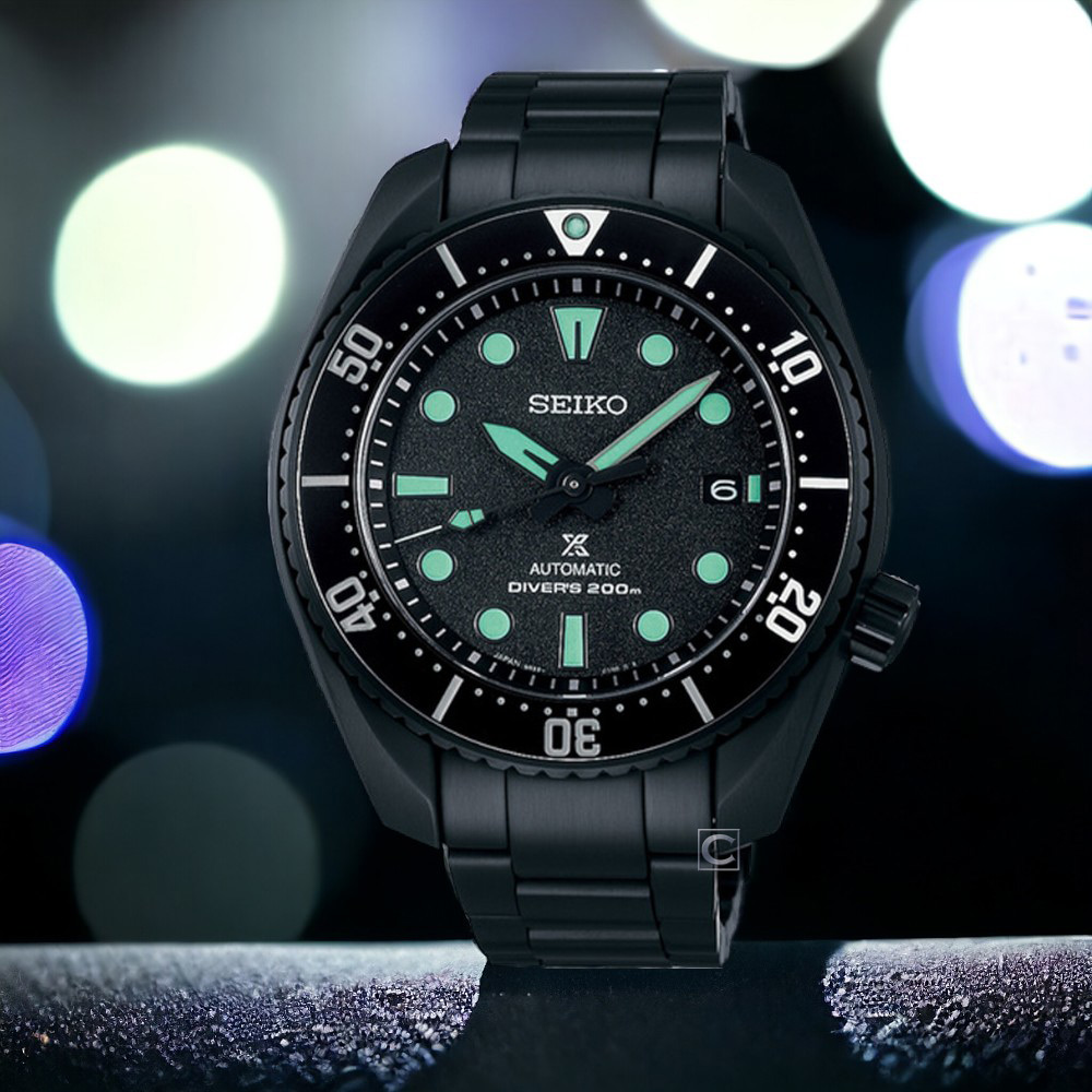 SEIKO 精工 Prospex 黑潮夜視 陶瓷框 200米潛水機械錶 男錶 手錶-45mm(6R35-03A0SD/SRPK43K1)