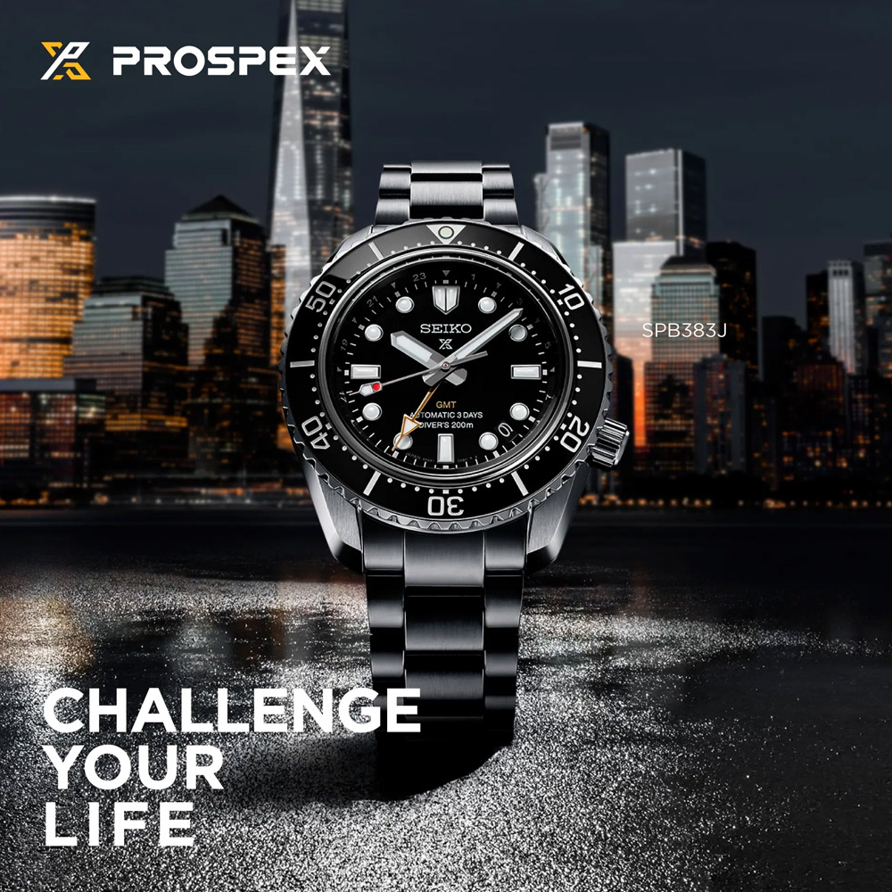 SEIKO 精工Prospex 大谷翔平廣告款GMT 三日鍊潛水陶瓷機械錶-42mm 6R54