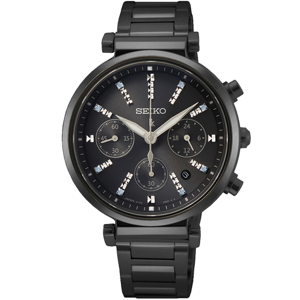 SEIKO 精工LUKIA 楊丞琳廣告款太陽能計時女錶(V175-0DY0SD