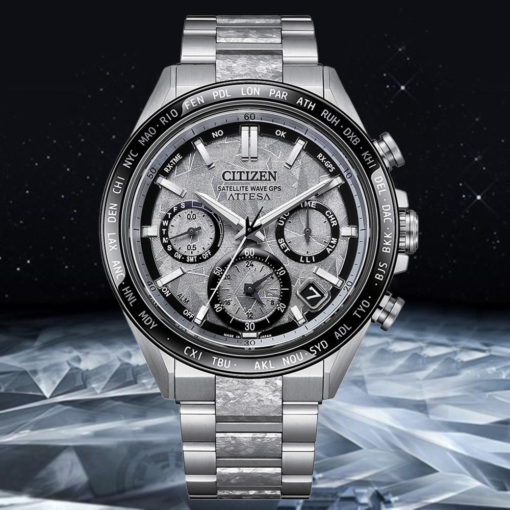 CITIZEN 星辰 ATTESA 隱耀款 韋禮安配戴 光動能 GPS對時 鈦 計時男錶 送禮 禮物 推薦 CC4076-65A
