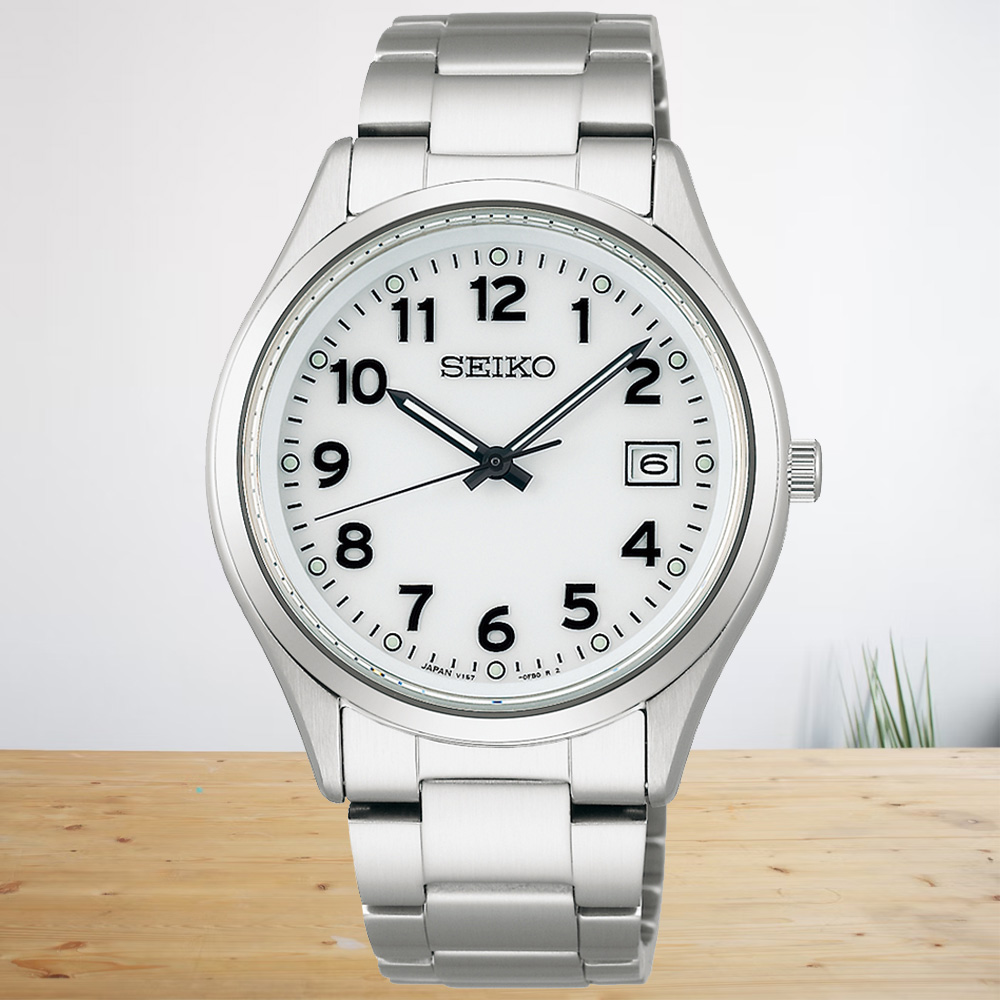 SEIKO 精工 CS系列 太陽能 簡約日系腕錶 錶 週年慶 雙11 (V157-0DX0S/SBPX153J)
