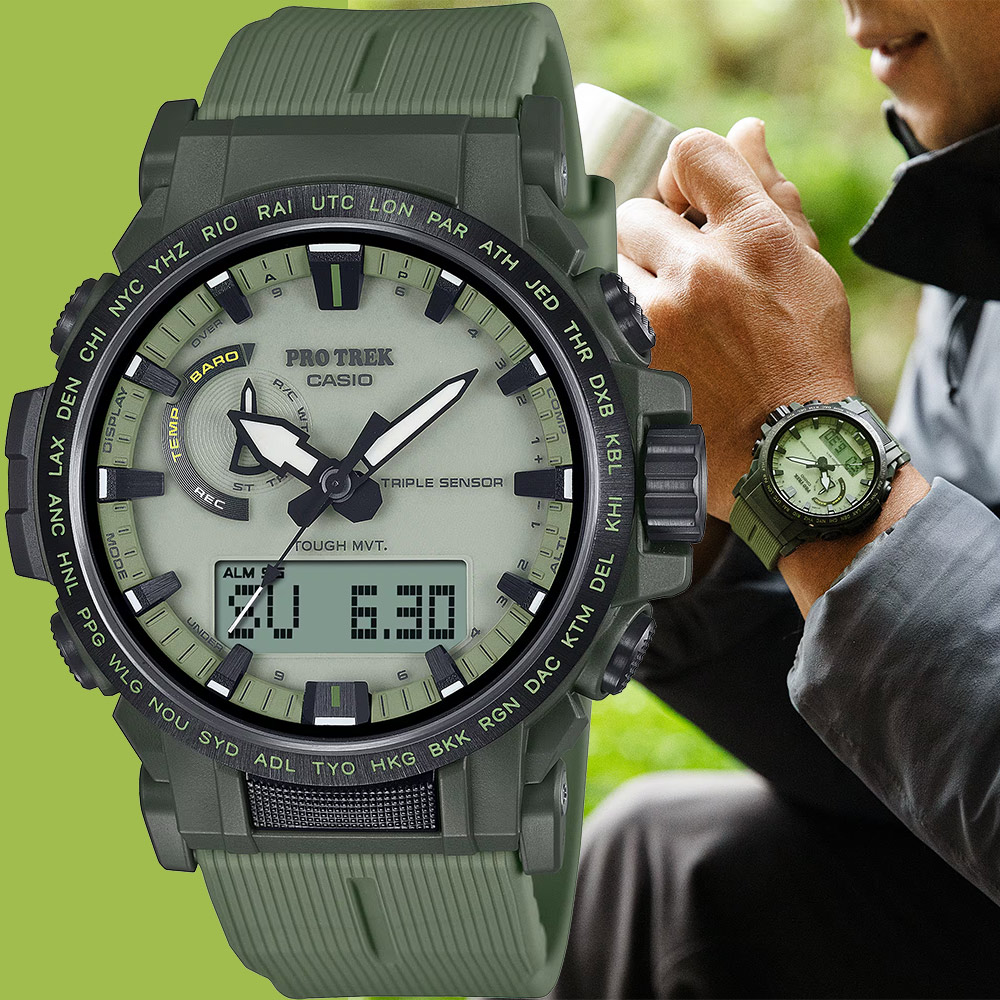 CASIO 卡西歐 PRO TREK 登山系列太陽能戶外手錶 PRW-61LD-3