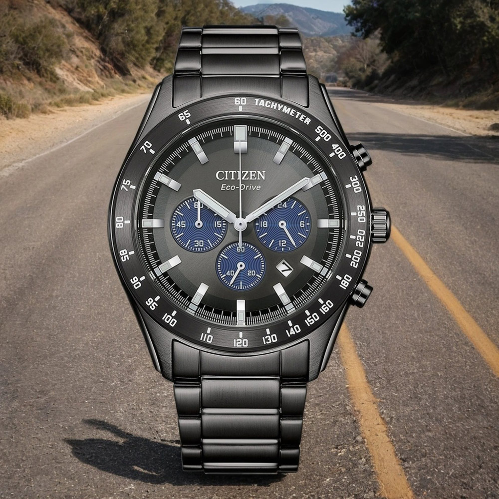 CITIZEN 星辰 賽車風格光動能三眼計時手錶 百貨周年慶 CA4677-50H