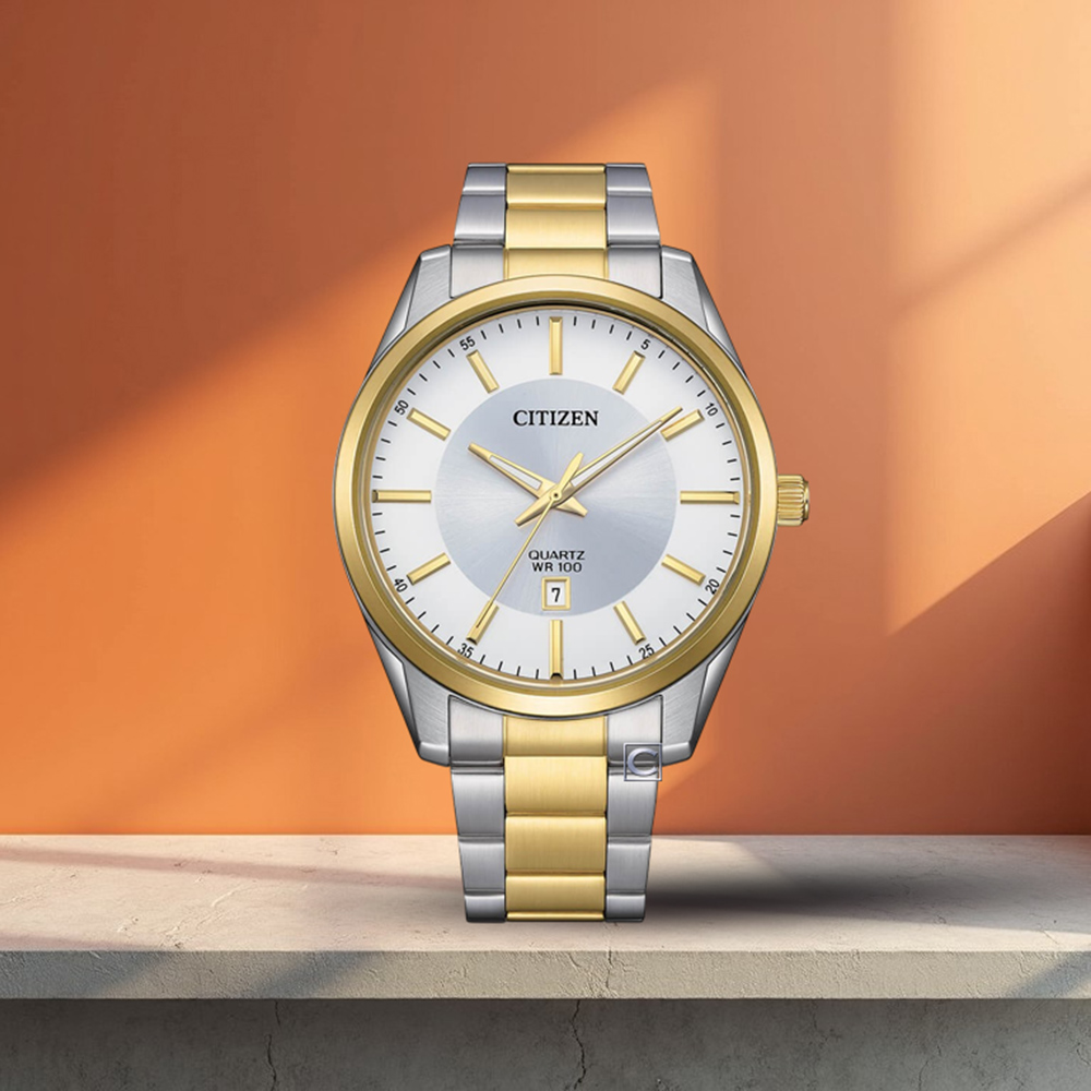 CITIZEN 星辰 簡約三針石英腕錶42mm雙色 BI1036-57A