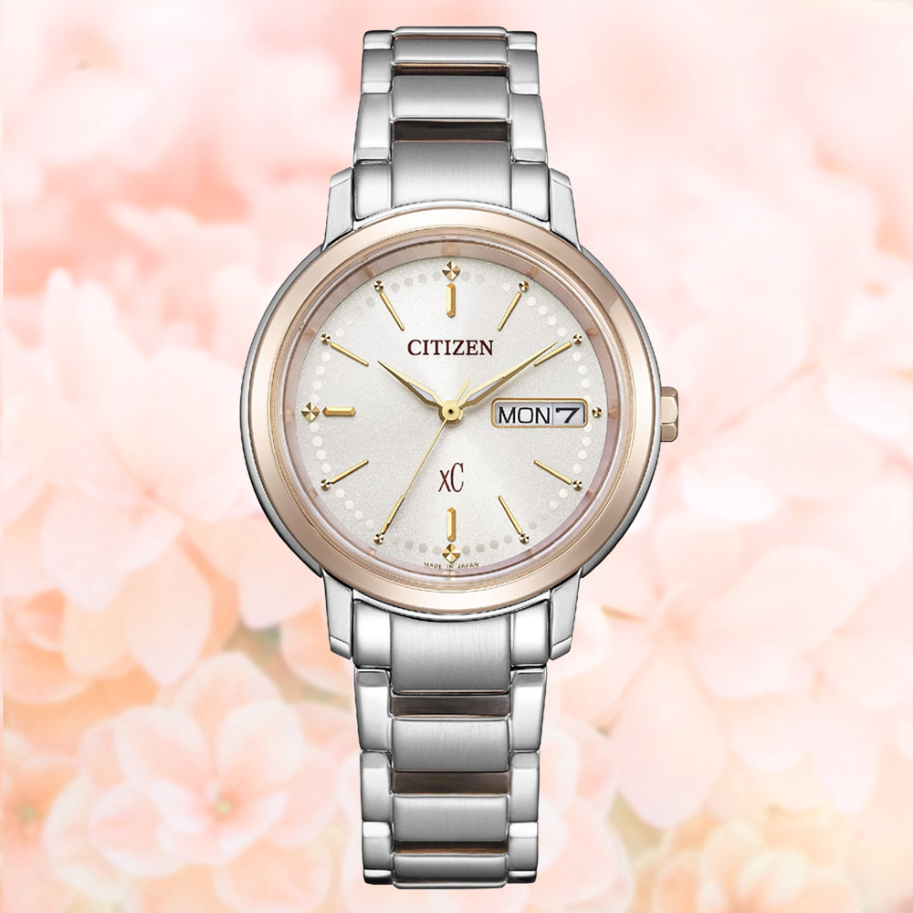 CITIZEN 星辰 xC 光動能 櫻花粉紅金 日系簡約 女錶 手錶 EW2429-56X 送禮 禮物 推薦