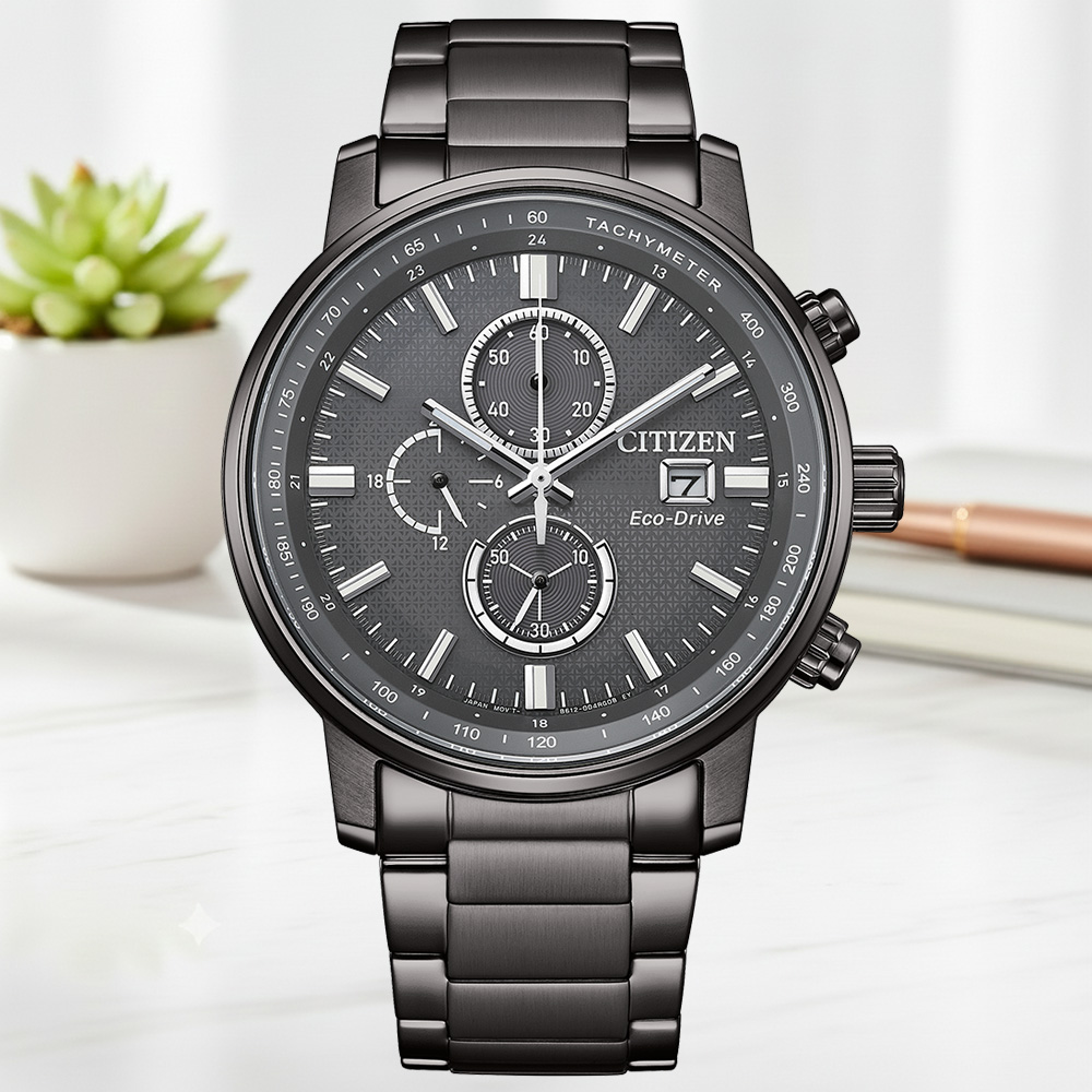CITIZEN 星辰 Chronograph 光動能 時尚計時腕錶 錶 週年慶 雙11 CA0847-88H
