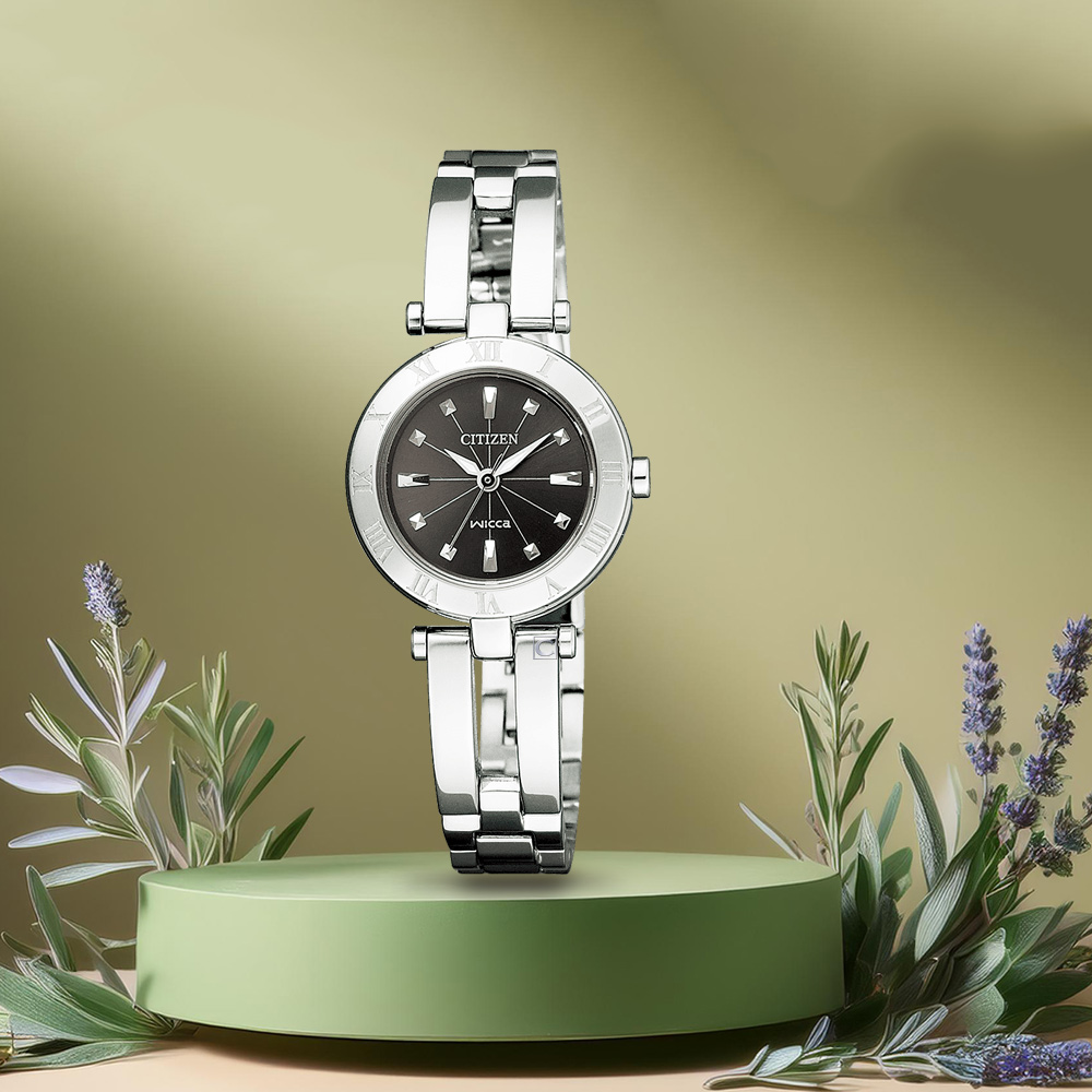 CITIZEN WICCA 光動能 手鐲式造型腕錶 女錶 手錶-15-1571-01黑24mm