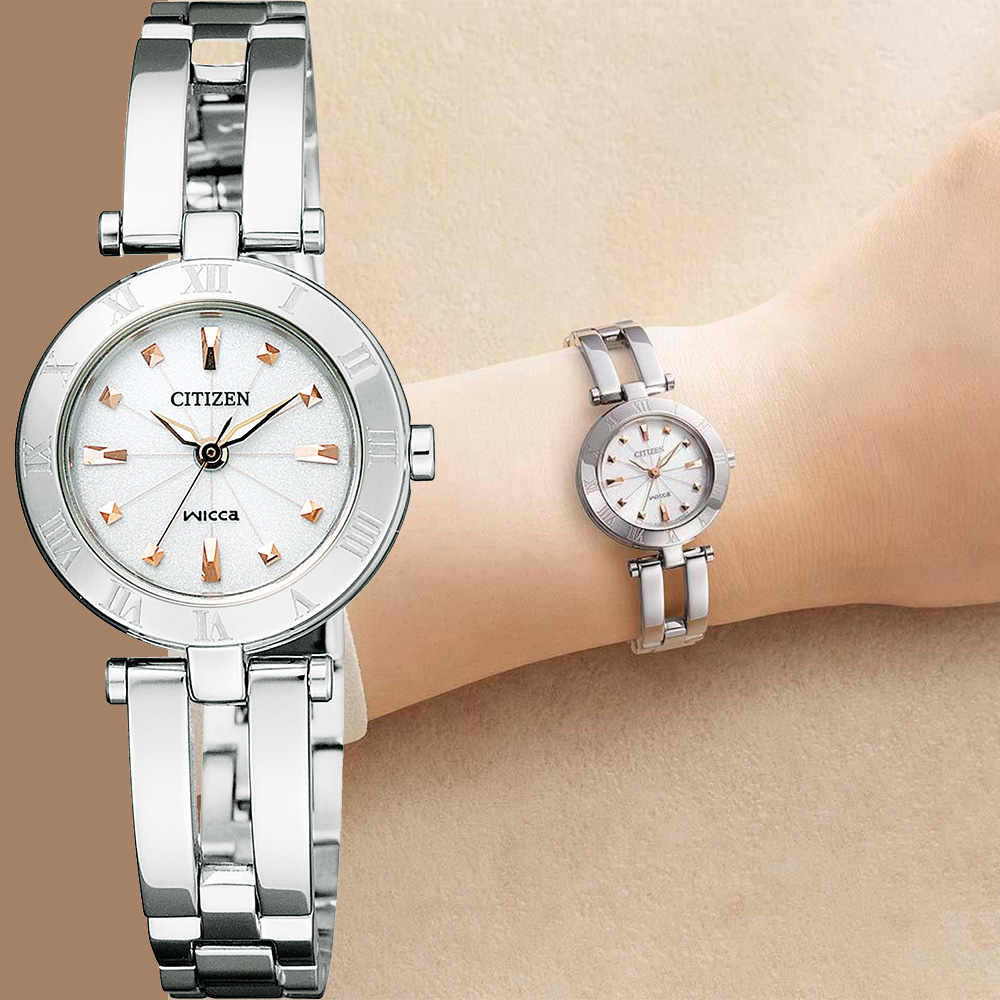 CITIZEN 星辰 Wicca 公主系列 廣告款 太陽能大三針女錶 雙11盛典-24mm 15-1572-01