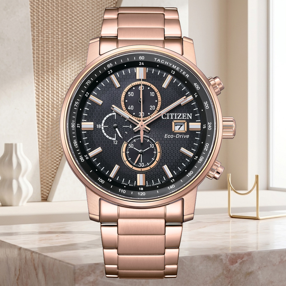 CITIZEN 星辰 Chronograph 光動能 時尚計時腕錶 錶 週年慶 雙11 CA0848-85E