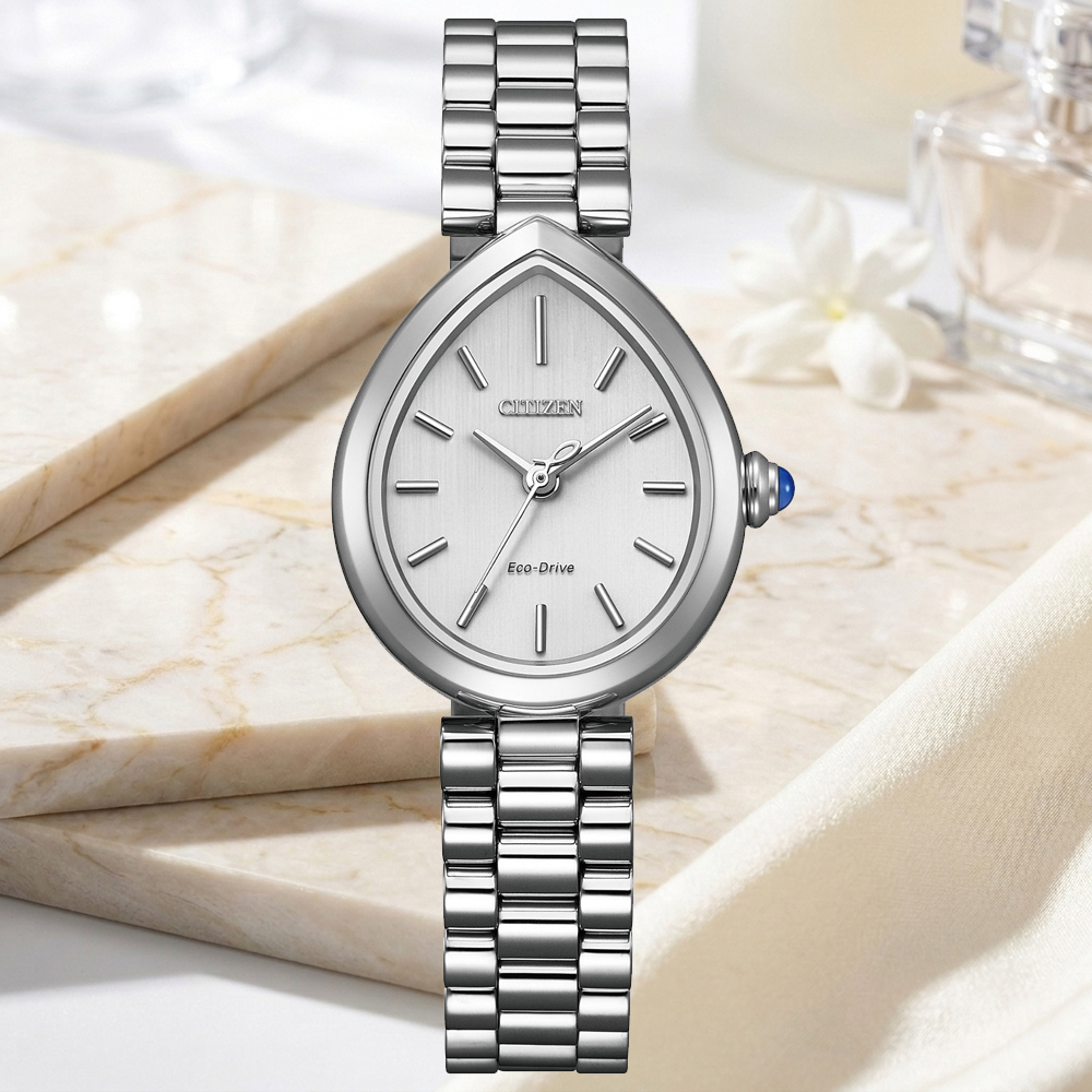 CITIZEN 星辰 L系列 光動能 RAINELL 水滴型 時尚腕錶 錶 週年慶 雙11 EM1200-55A