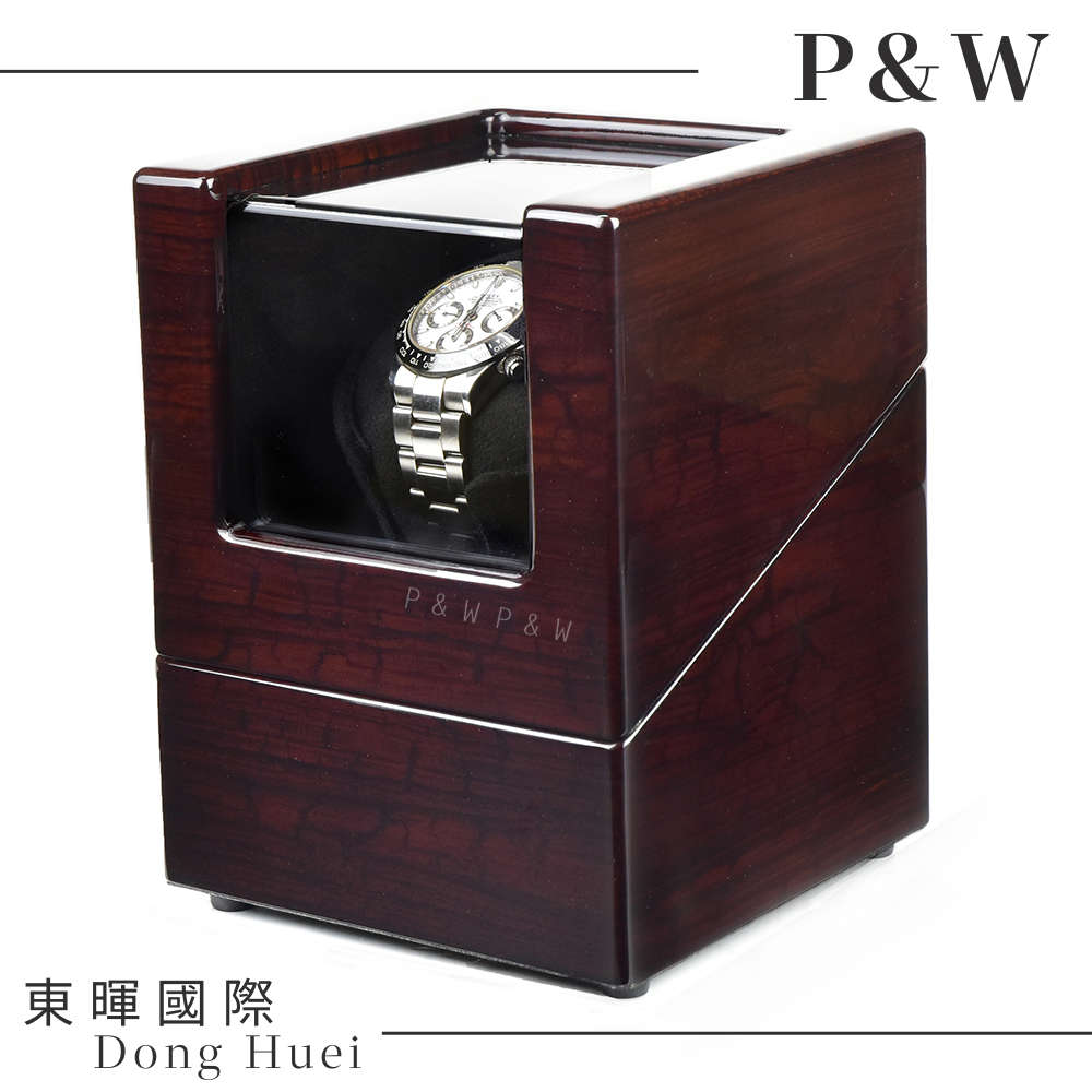P&W 【手錶上鍊盒】 【木質鋼琴烤漆】大錶專用 1支裝 四種模式 動力儲存盒 機械錶專用 旋轉盒 錶盒（其他規格）