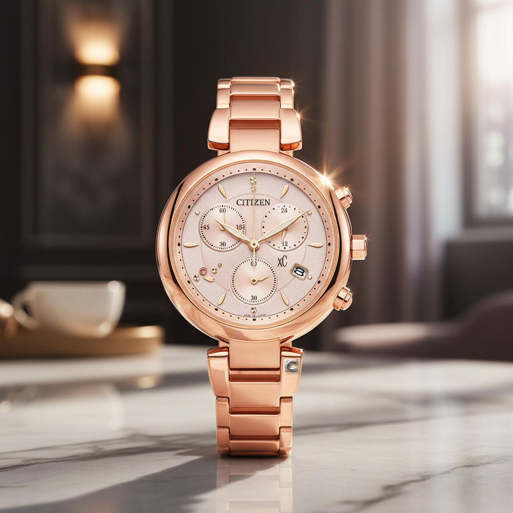 CITIZEN 星辰 XC心蕊 台灣限定 光動能計時女錶(FB1452-66W)35mm