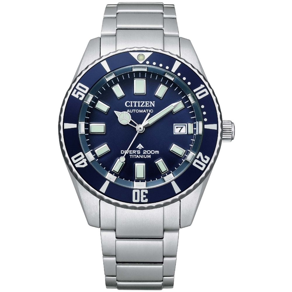 CITIZEN 星辰 狂速潛水復刻機械錶限量鈦-銀x藍/41mm(NB6021-68L)