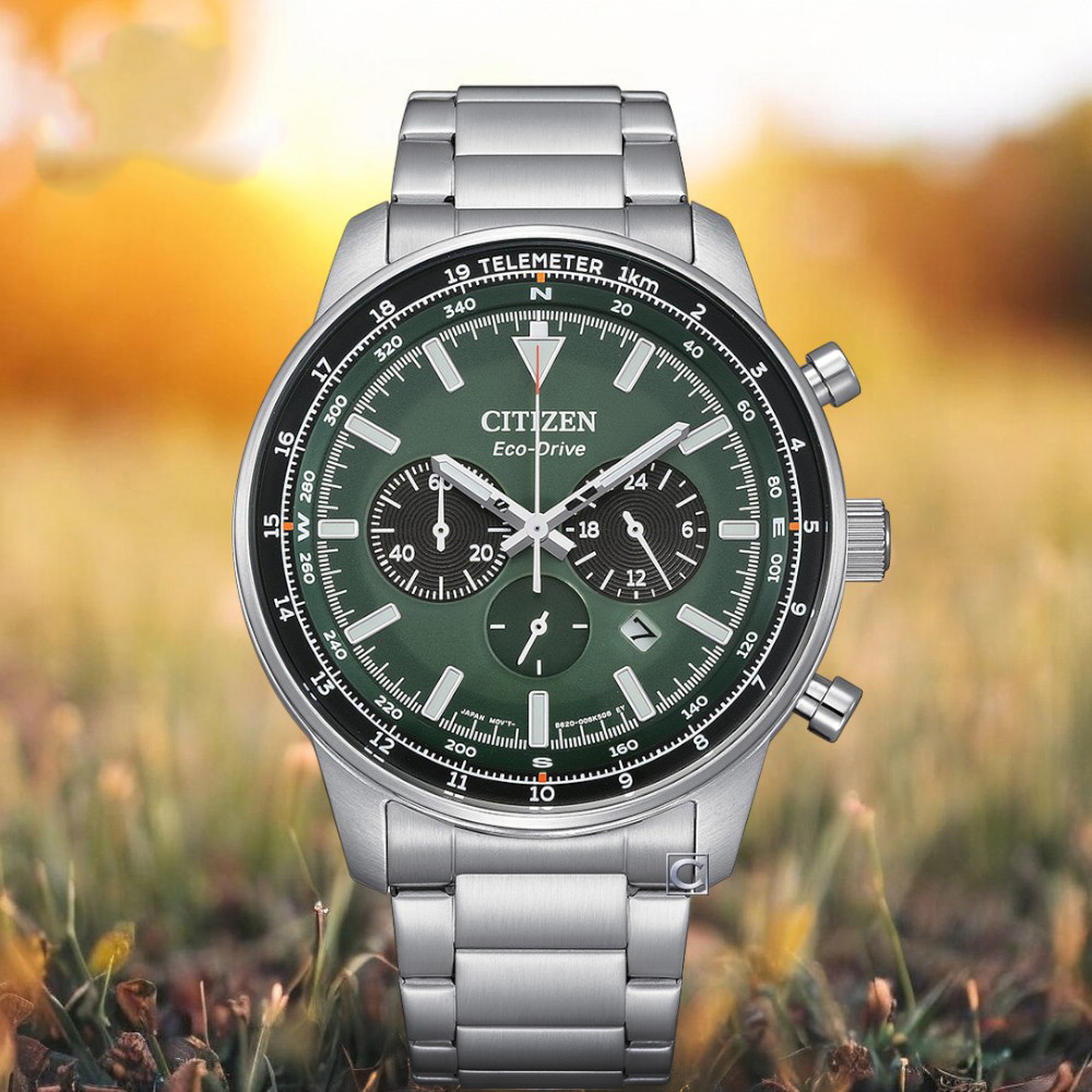 CITIZEN 星辰 光動能錶 計時腕錶 男錶 手錶 指針錶-CA4500-91X