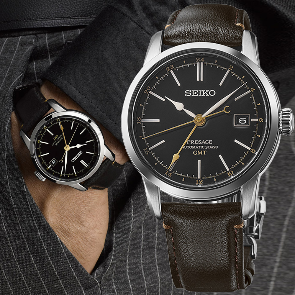 SEIKO 精工 PRESAGE 職人工藝 漆藝面盤 GMT機械腕錶 錶 手錶 送禮 (6R54-00F0C/SPB447J1)