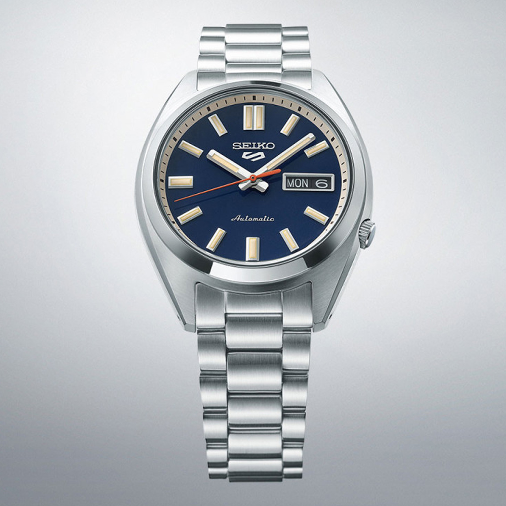 SEIKO 精工 5 Sports SNXS系列 復古日常潮流機械錶-藍x銀/37.4mm 4R36-15M0B(SRPK87K1)