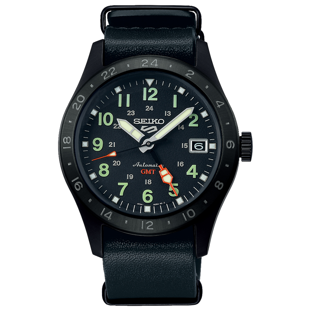 SEIKO 精工 5 Sports GMT潮流風格機械錶-39.4mm(4R34-00C0C/SSK025K1)