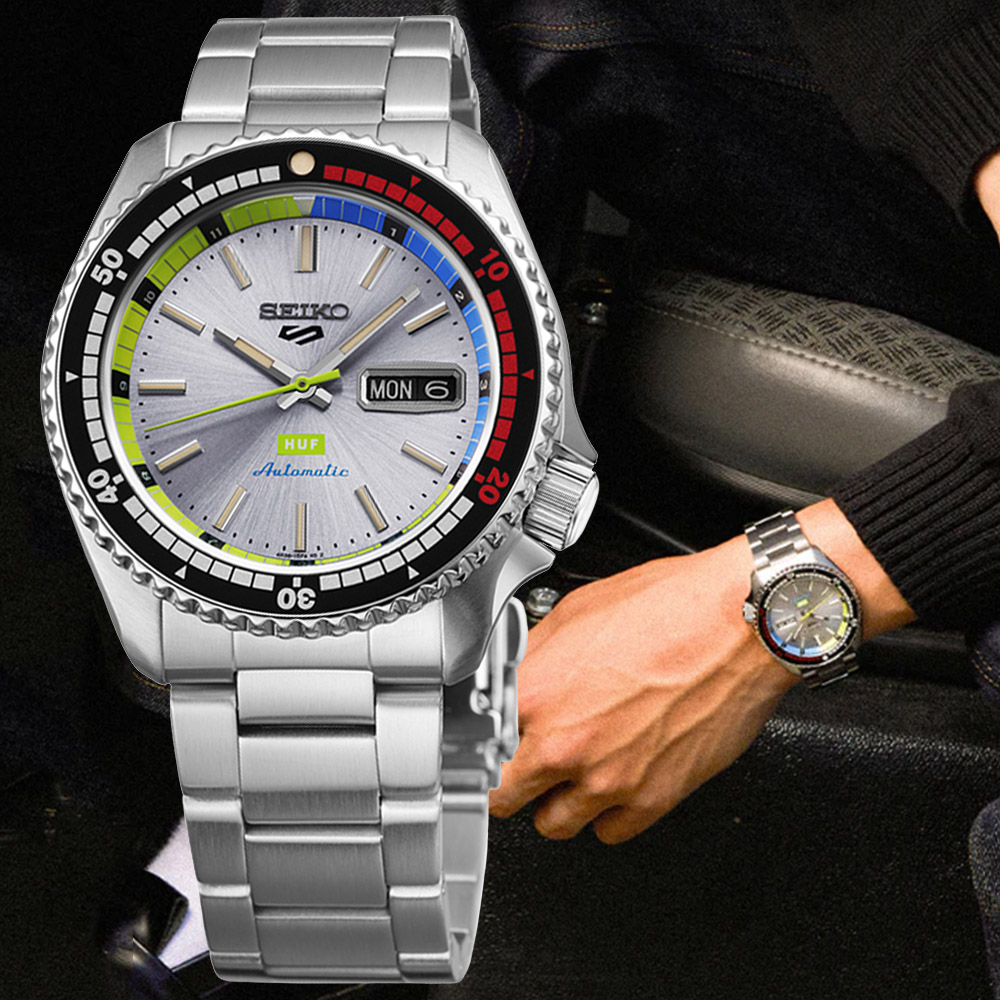 SEIKO 精工 5 SPORTS HUF 聯名 限量 機械腕錶 錶 週年慶 雙11 (4R36-16J0N/SRPL33K1)