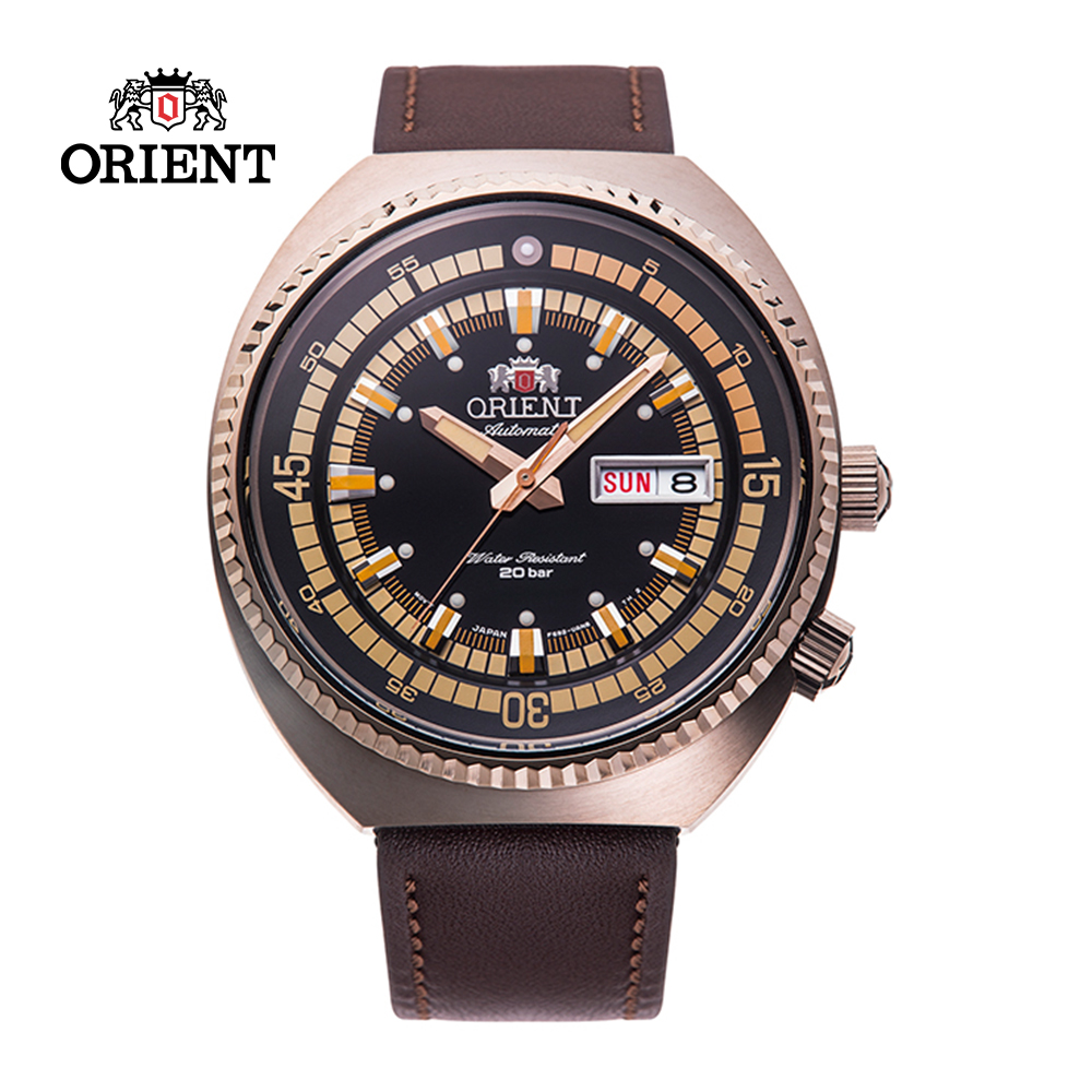 ORIENT 東方 錶 復刻 World Map 系列 200m 機械錶 皮帶款 黑色 RA-AA0E06B-43.5 mm