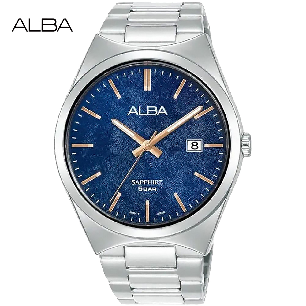 ALBA 雅柏 日系簡約時尚男錶/藍/41mm (VJ42-X384B/AS9V77X1)