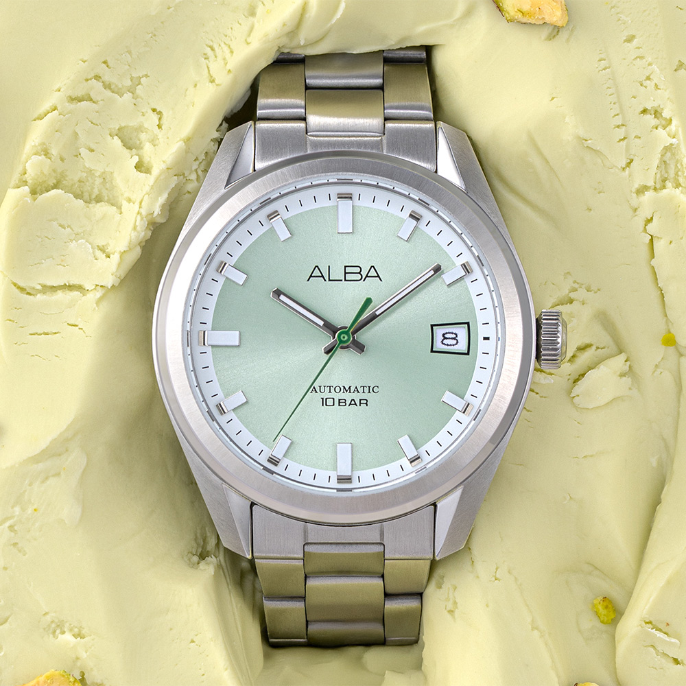 ALBA 雅柏 Mechanical 現代復古機械錶-綠/38mm(AU4099X1/Y675-X017G)