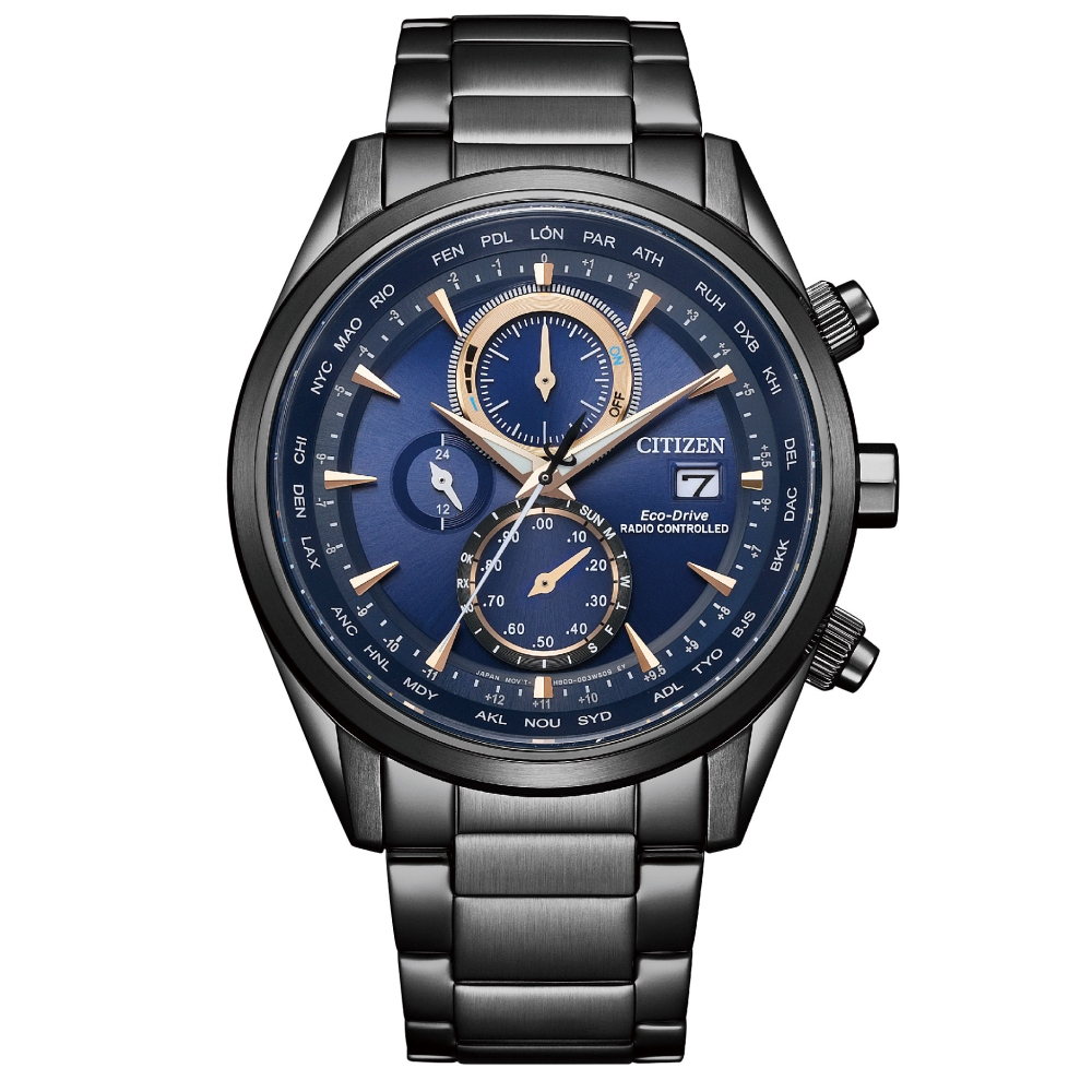 CITIZEN 星辰 紳仕三眼計時光動能電波腕錶AT8265-81L