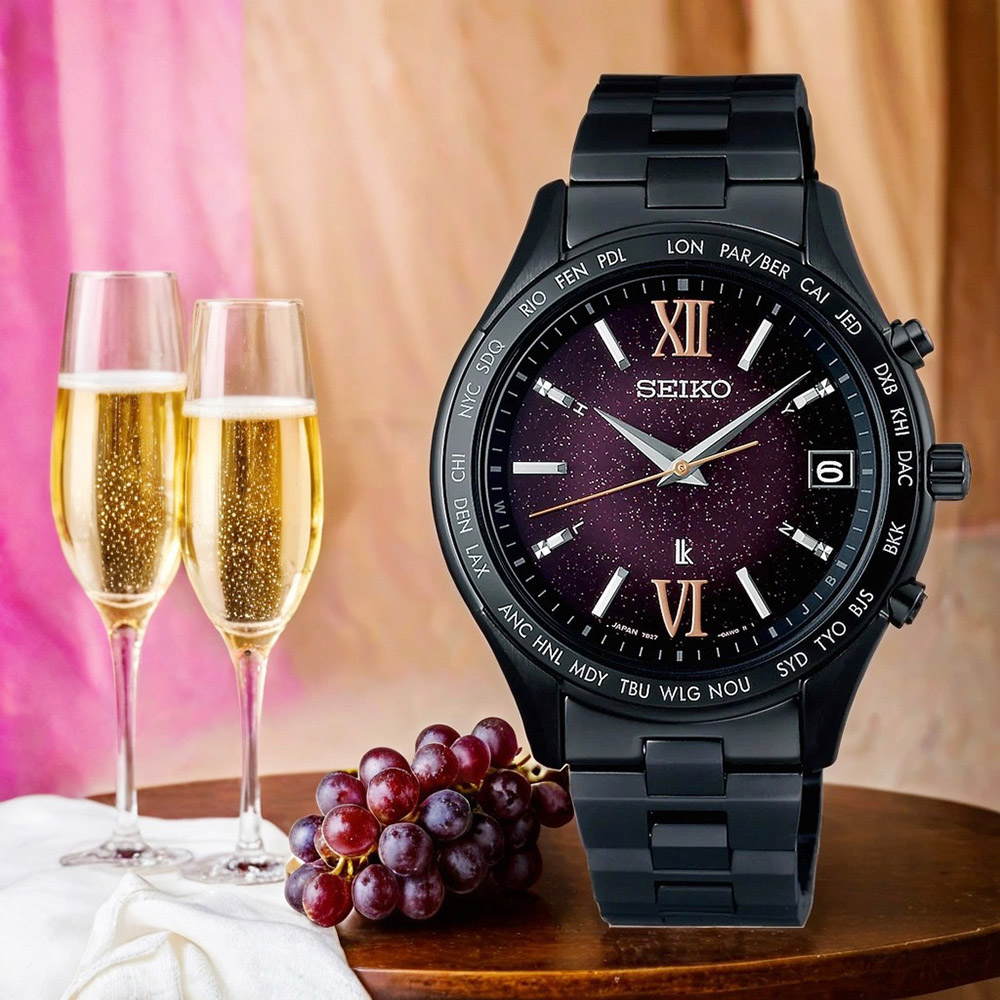 SEIKO 精工 LUKIA 限量 紫色星光 光動能電波手錶 女錶 周年慶獻禮-38.4mm(SSVH037J/7B27-0AB0P)