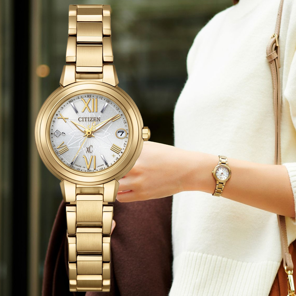 CITIZEN 星辰 xC 光動能 琥珀金 電波腕錶 錶 週年慶 雙11 ES9433-56A