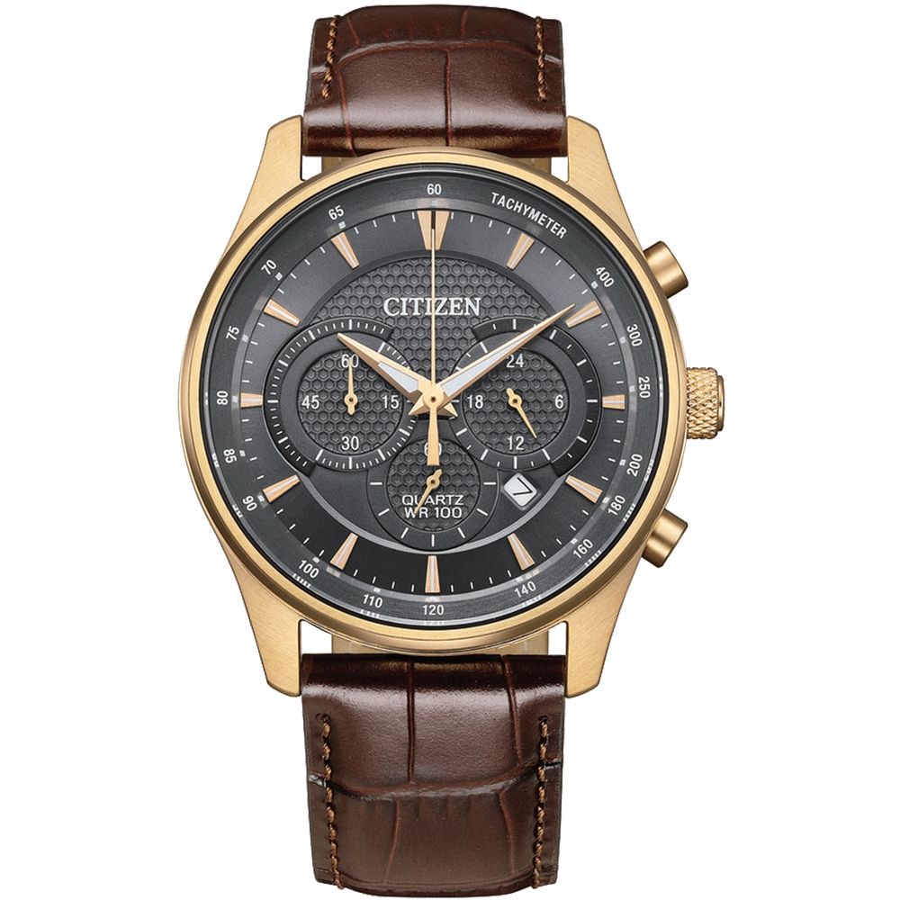 CITIZEN 星辰 Chronograph 經典不敗三眼計時手錶 42mm AN8193-02H