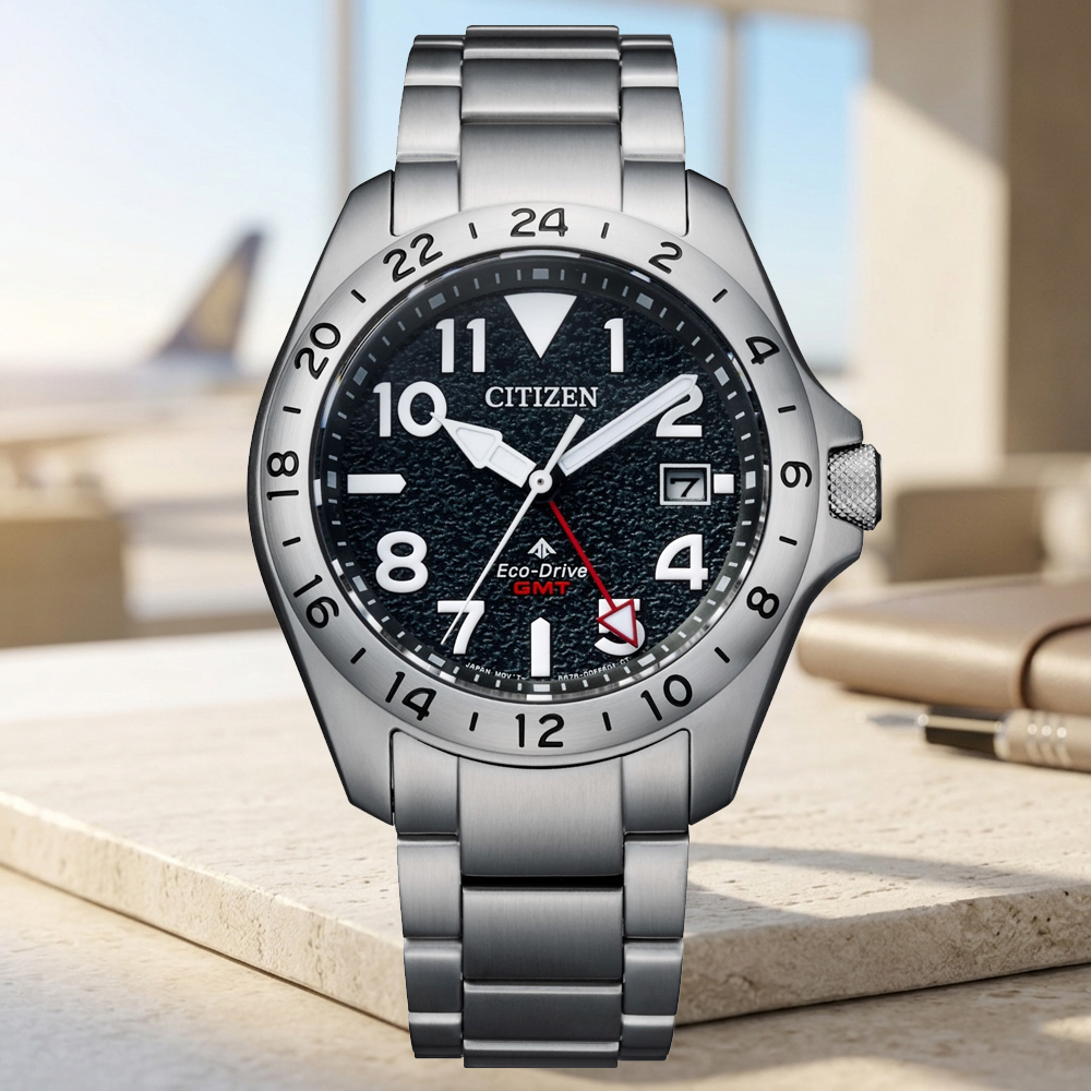 CITIZEN 星辰 PROMASTER系列 GMT 光動能腕錶 錶 週年慶 雙11 39.5mm/BJ7150-50E
