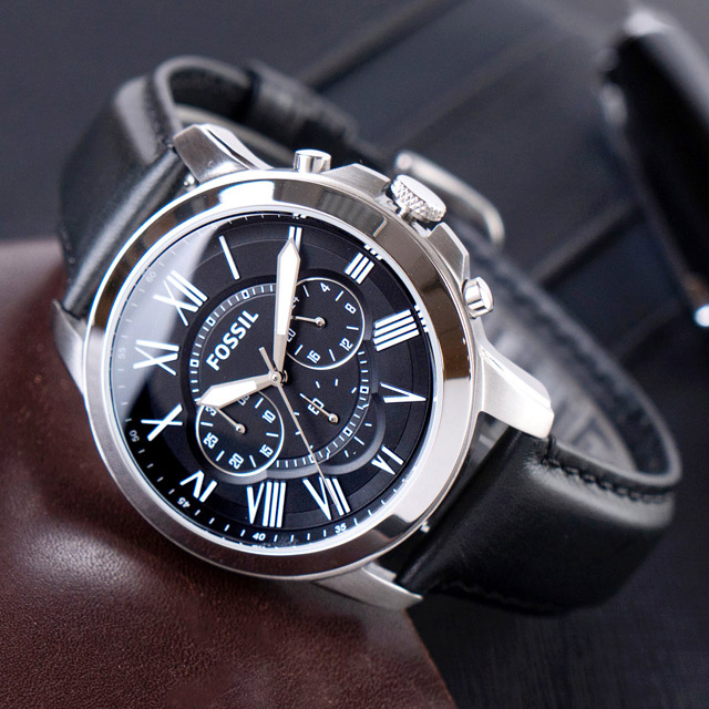 FOSSIL 公司貨美式風格三眼霸氣潮流腕錶(FS4812)