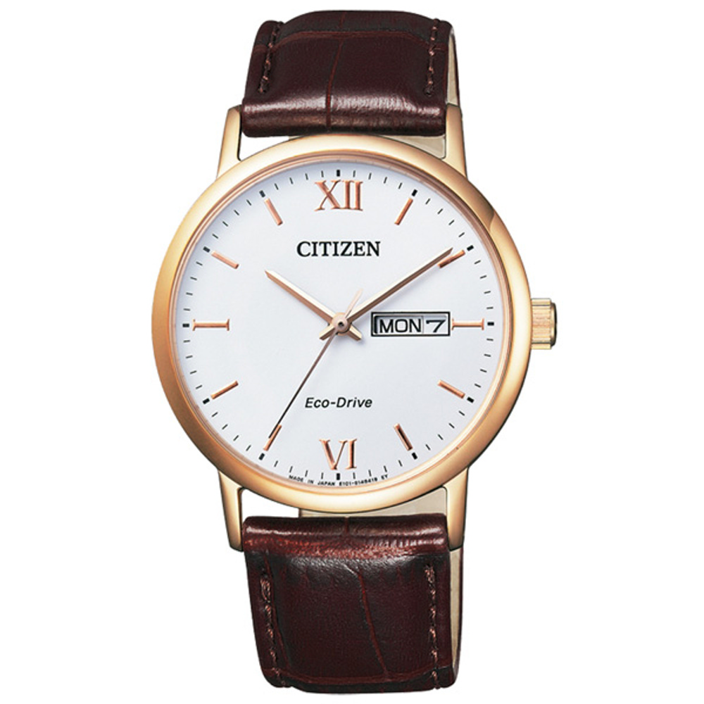 CITIZEN 星辰 Eco-Drive 羅馬快報星日期男錶-BM9012-02A