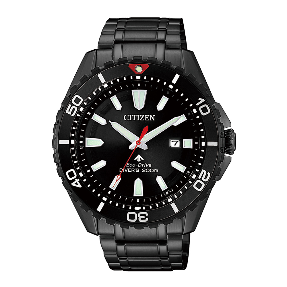 CITIZEN 星辰 光動能極致探索腕錶-黑-BN0195-54E